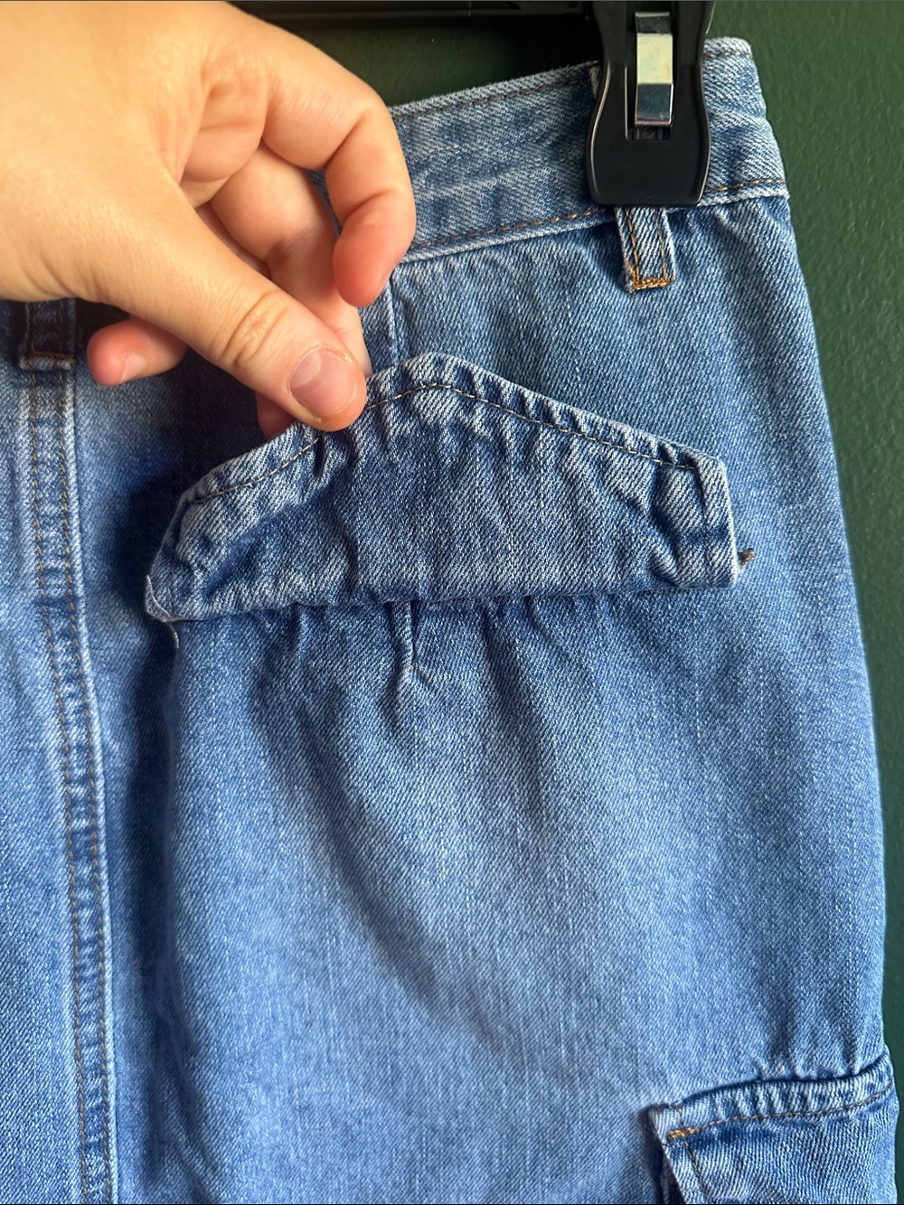 Angel Kiss Light Blue Denim Cargo Skirt Size 3/26 - Picture 8 of 14